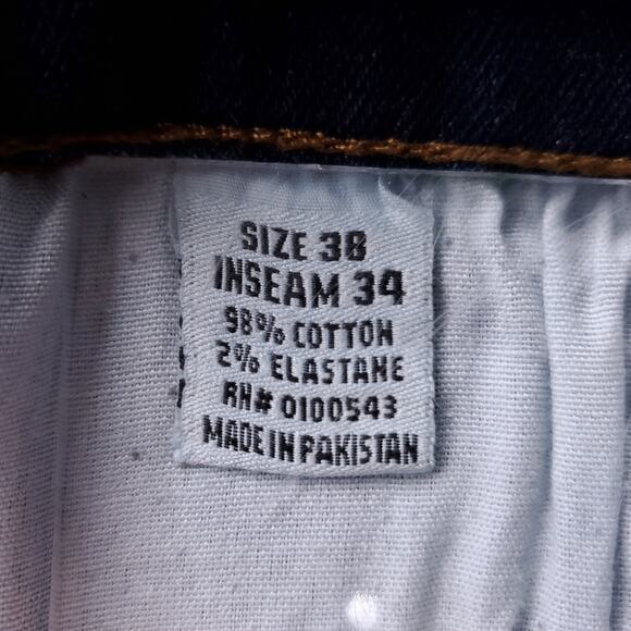 Evolution In Design Moto Jeans Slim Straight Leg Crinkle Acid Wash Men 38 Blue - Picture 10 of 11